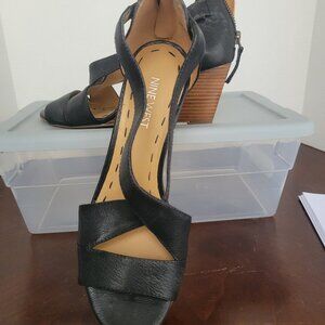 Black zip-back sandals